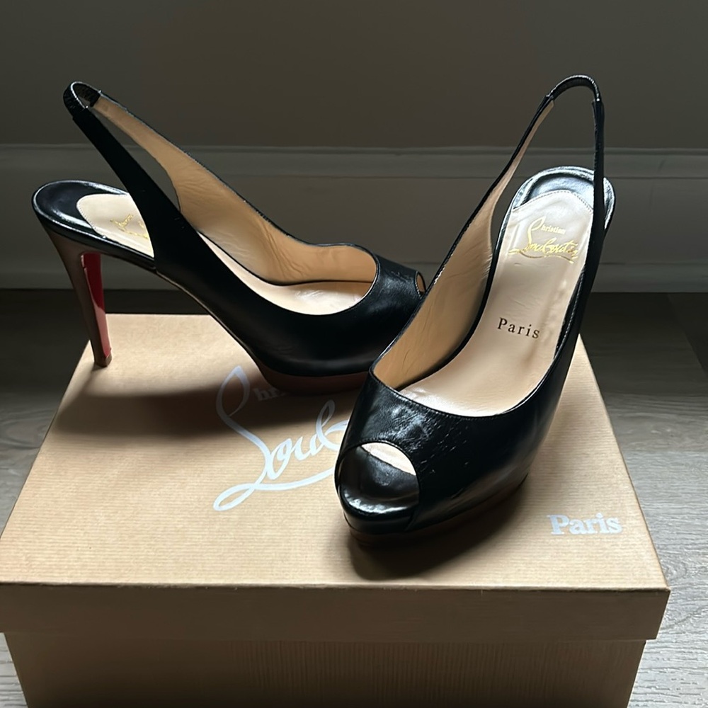 Christian Louboutin size 6.5 open toe sling back